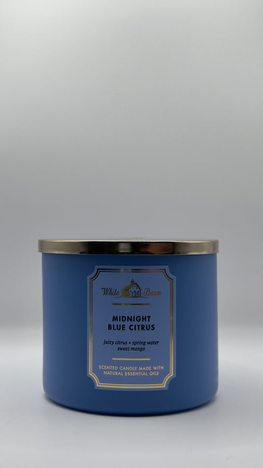 Midnight blue citrus 3 wick candle