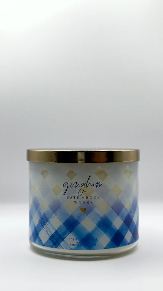 Gingham 3 wick candle