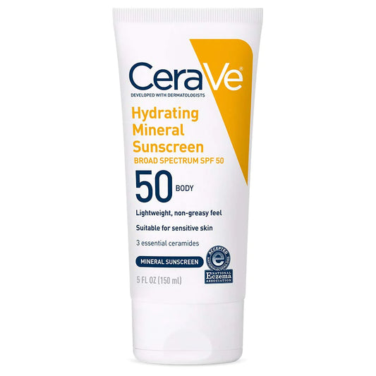 CeraVe hydrating mineral sunscreen body 50